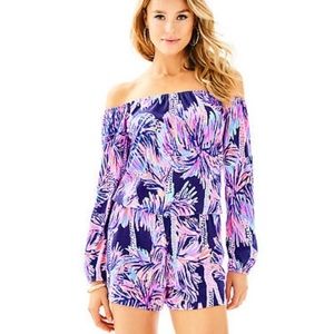 Lilly Pulitzer Lana Off the shoulder romper NWT